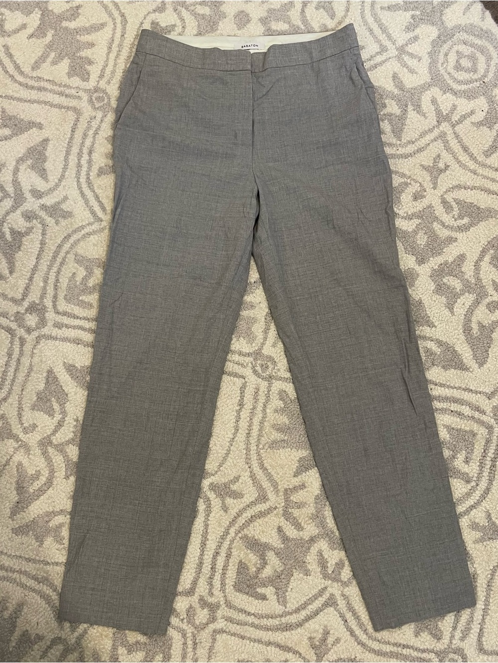 Babaton Light Gray/Taupe Italian Wool Blend Trousers